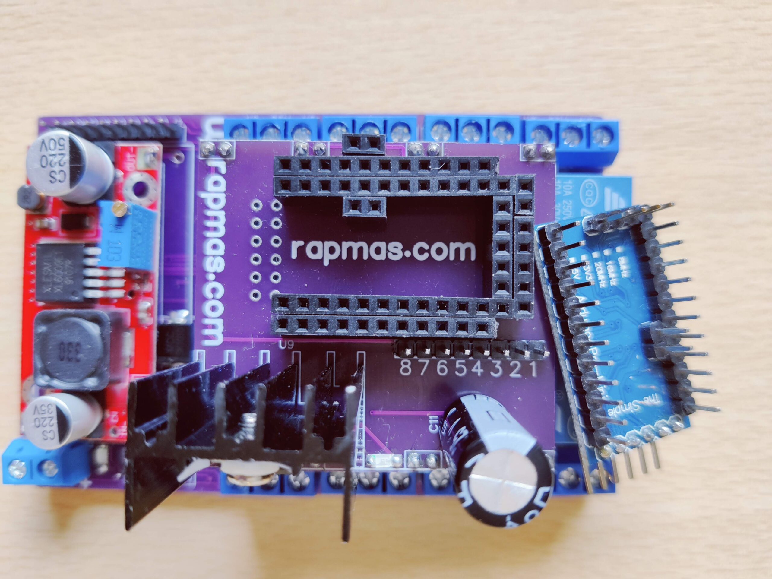 8-channel relay shield with Arduino Pro Mini 5 12 24VDC power supply ...